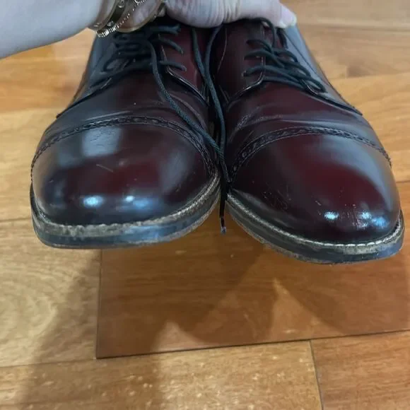 Cole Haan Mens Cap Toe C10840 Burgundy Leather Lace-up Oxfords Madison SZ 10.5M - Picture 7 of 15